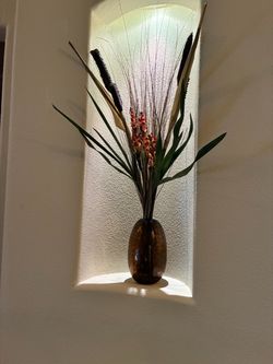 Decorative Vase with Faux Floral Arrangement