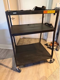 Heavy-Duty Rolling Utility Cart – 3 Tier Metal Garage Tool Cart