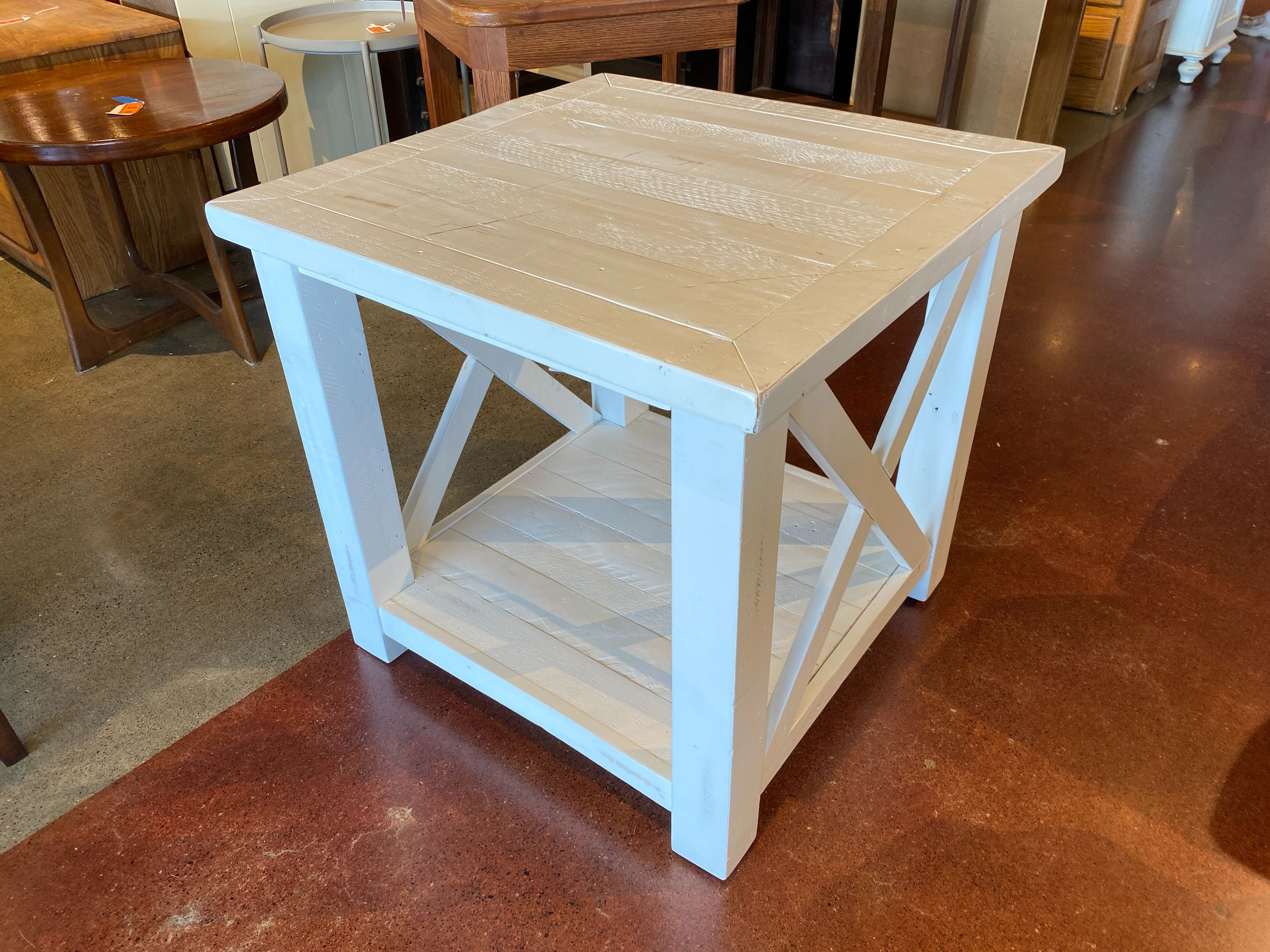 Farmhouse Style White Square Table