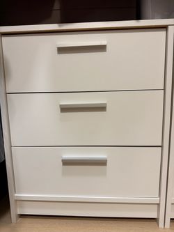 white 3 drawer NightstandX2