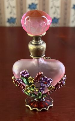 0.17oz Vintage Beetle-Flower Shaped Peach Heart Bottle