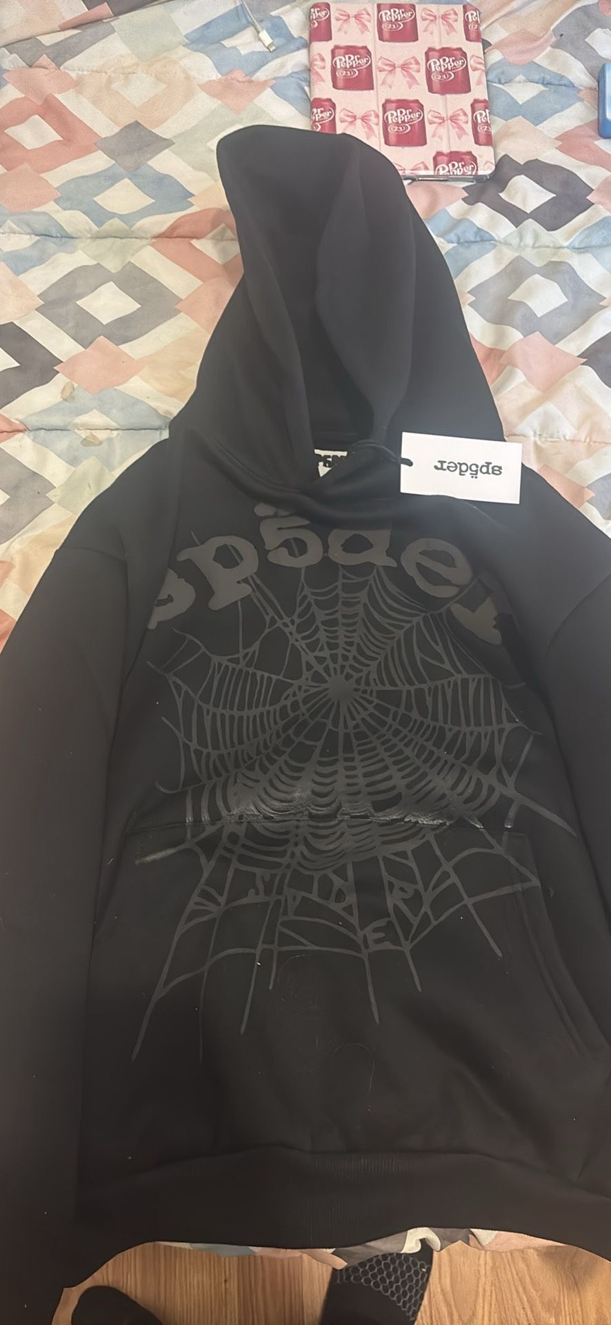 Sp5der Black Hoodie