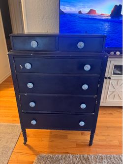 Vintage Wood 6 Drawer Dresser