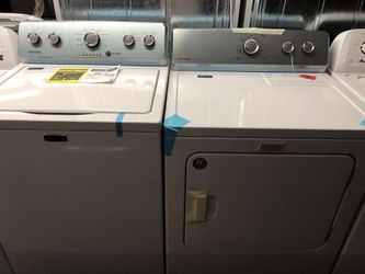 New scratch and dent Maytag washer and dryer set. 1 year warranty