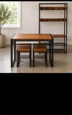 Desk and hanger -Wood and steel