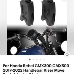 For Honda Rebel CMX300 & 500 Handlebar Riser Move Back Adapter Black