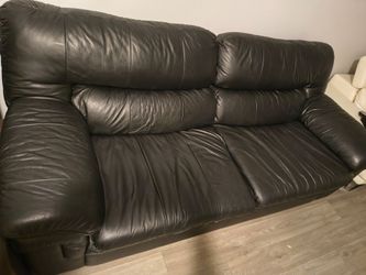 Leather black couch