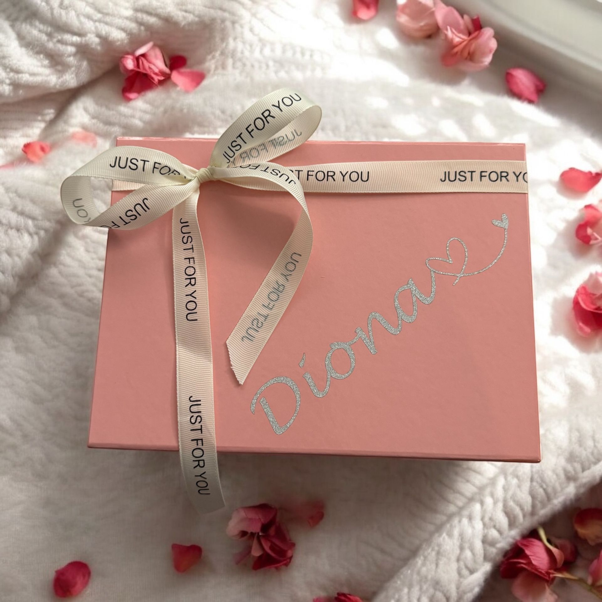 Custom name Gift box, sublimation frosted glass cup 16oz, red roses. Just for you