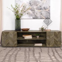 70” TV Stand Media Console Mango Brown 