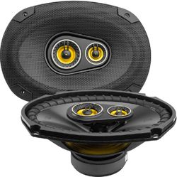 Kicker 46CSC6934 CS Series 6"x9" 450W Peak Power Handling at 4 Ohms, 3-Way Triaxial Car Speakers (pair)