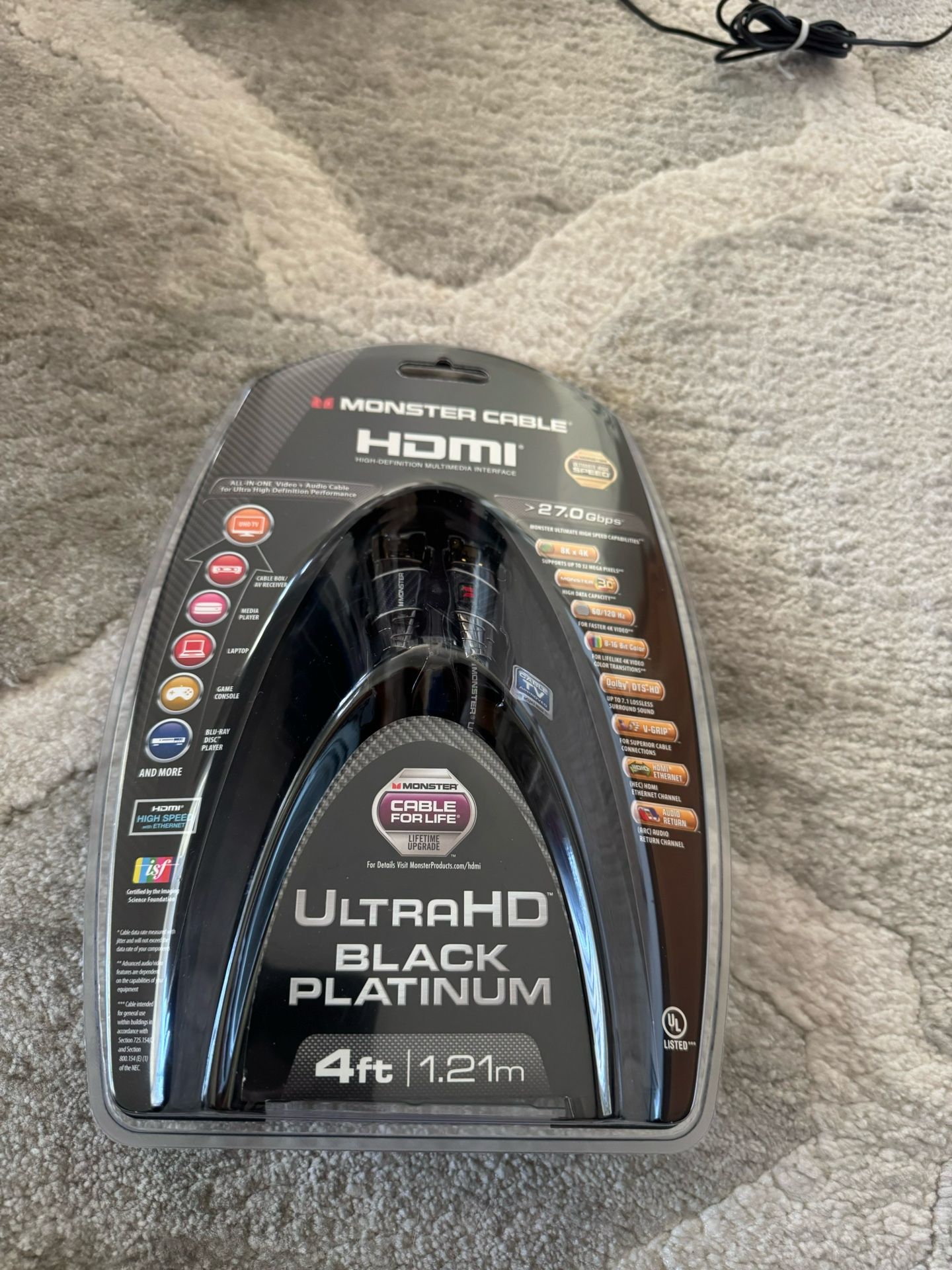 New 4 ft Monster Cable HDMI