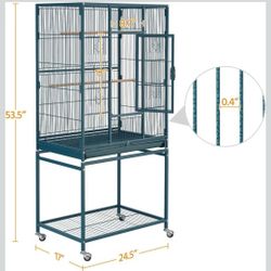 Brand new ☑️ 54inch Metal Large Parrot Parakeet Flight Bird Cage w/Rolling Stand