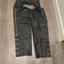 Woman’s Leather Full Motorcycle Chaps