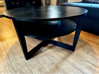 Black round table