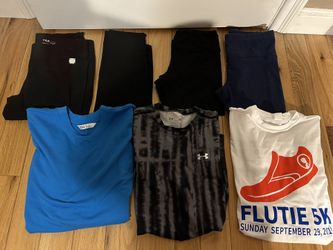 8 piece bundle of ladies’ athletic/workout clothes- size S/M - Under Armor, Fila, DSG, etc.