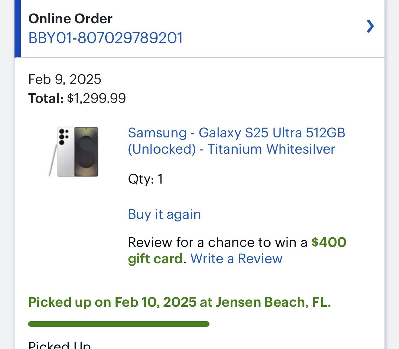 Samsung galaxy S25 Ultra 512GB (Unlocked)