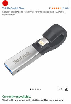 SanDisk iXpand Flash Drive 64GB for iPhone (lightning)