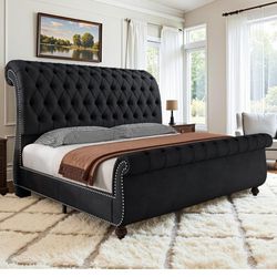 Queen Upholstery Sleigh Bed