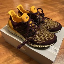 Adidas Ultra 4D Arizona State University ASU Sun Devils Maroon/Gold Colorway Men’s Size 10, Style Code FY3960, Brand New With Tags