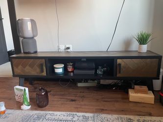 Wooden TV Stand w/ Cabinets