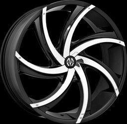 26x9.5 MASSIV 920 BLACK WITH CHROME INSERTS Wheels