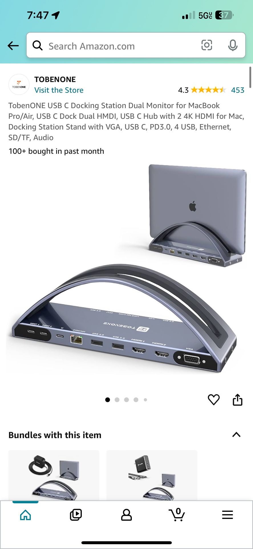 Tobenone Docking Station Dual Monitor Stand