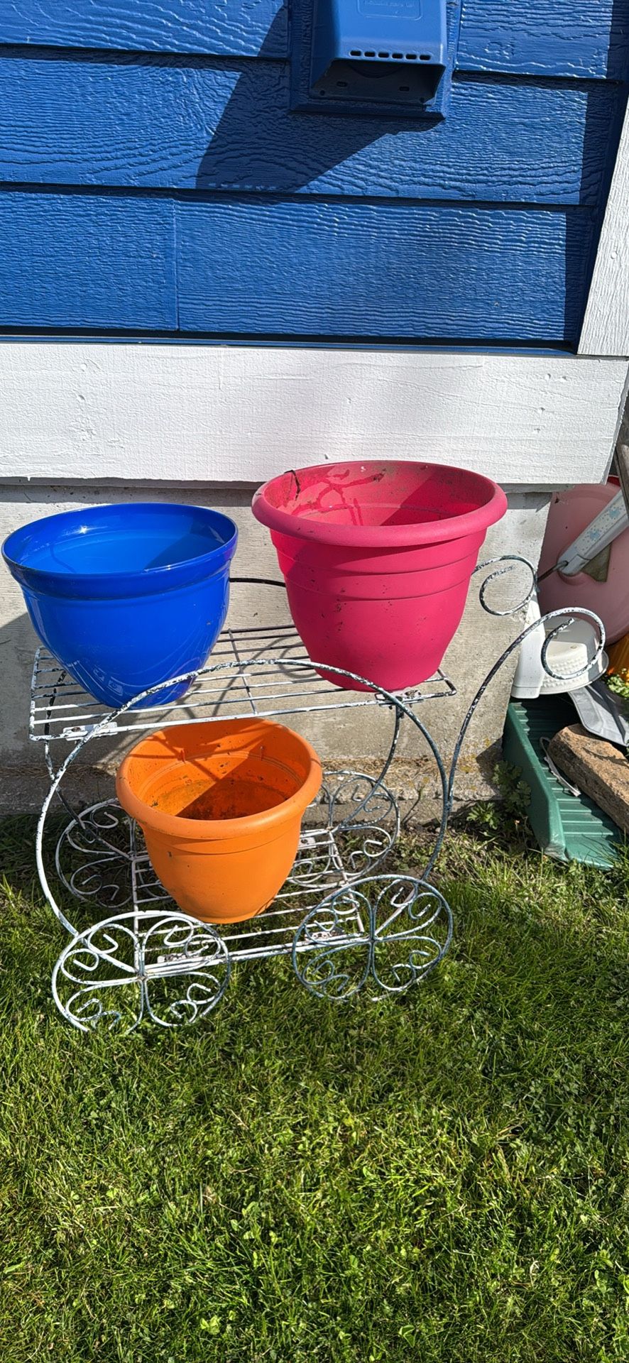Garden And House Decoration Cart And Pots
