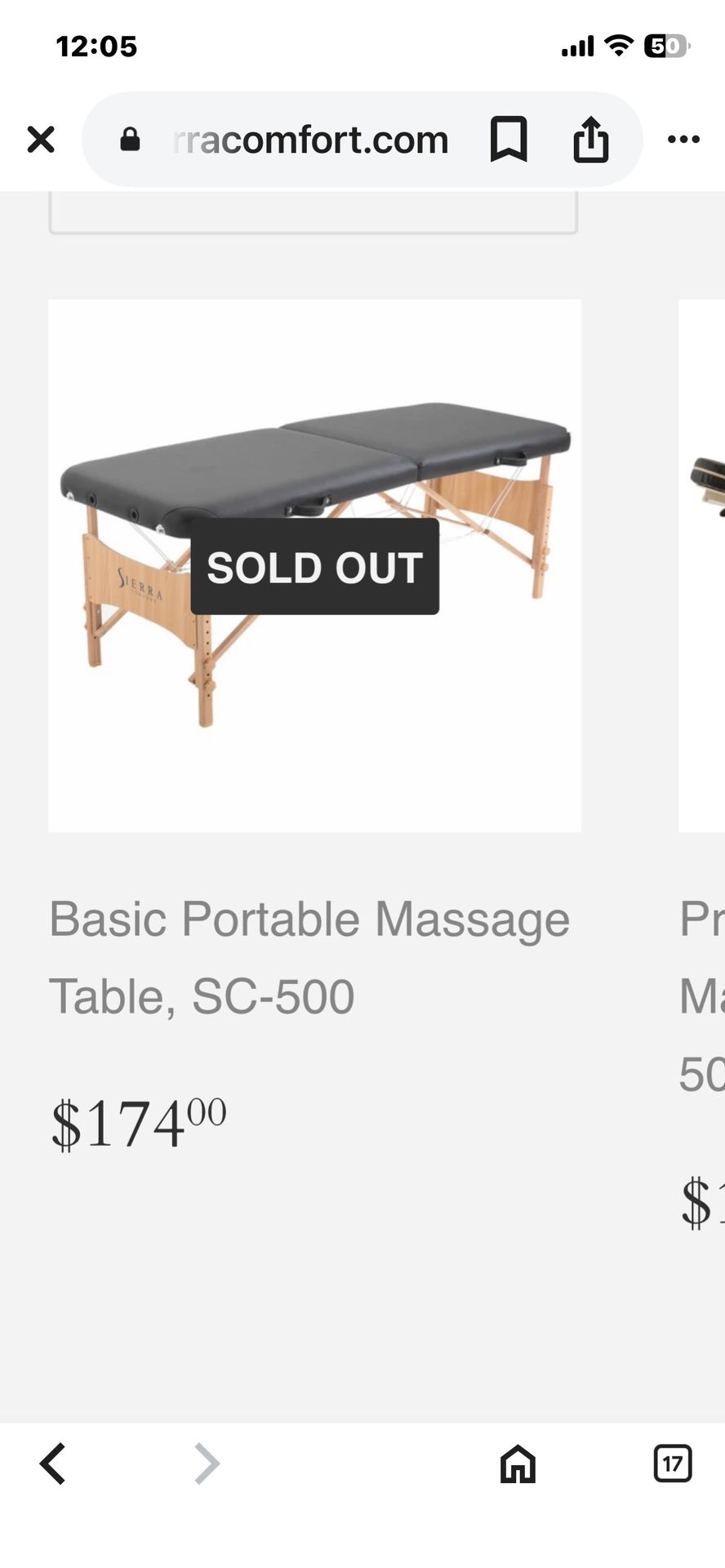 Sierra Comfort massage table portable.  Great for Travel office home