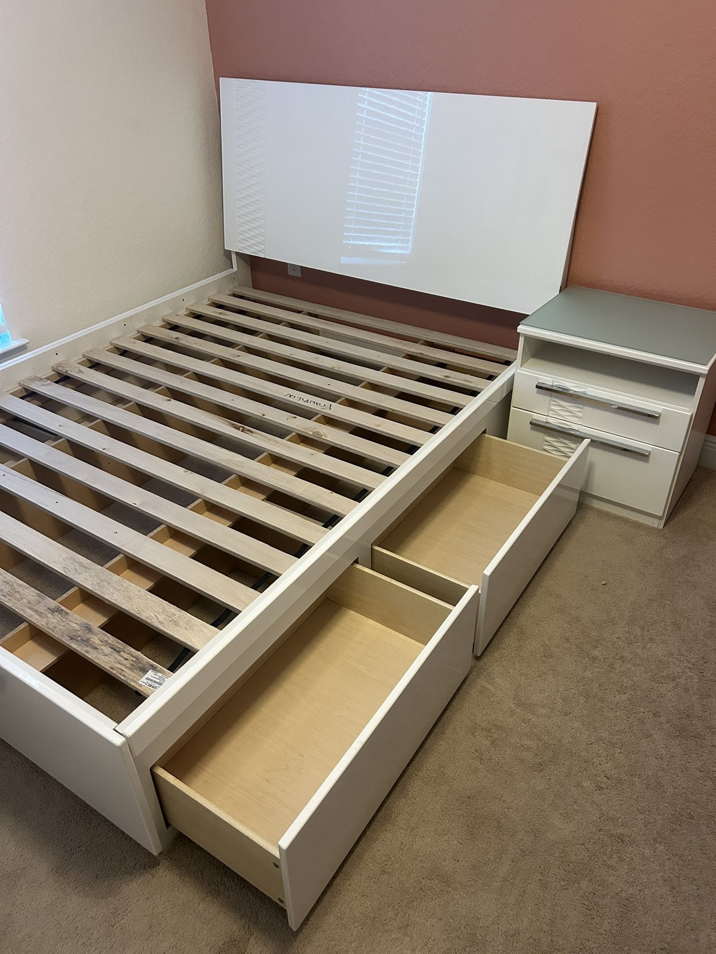 Ashley Furniture Queen Bed, Side Table And Dresser