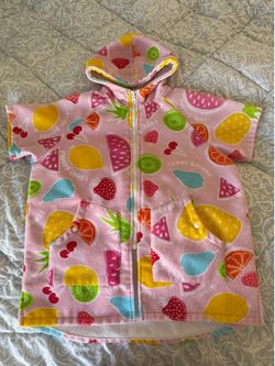 Tommy Bahama Girls Fruit Print Hooded Towel Cover-Up / Swim Robe