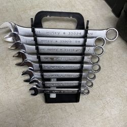HUSKY BRAND RACHETING COMBINATION WRENCHES 8 PIECES POLISHED SAE 