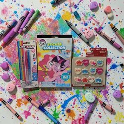 (3) My Little Pony sticker And Stationery Bundle Includes Gel Pens And Erasers. (Lot Of 3) Assorted Activity Items Care Bears Scented Gel Pens/Erasers
