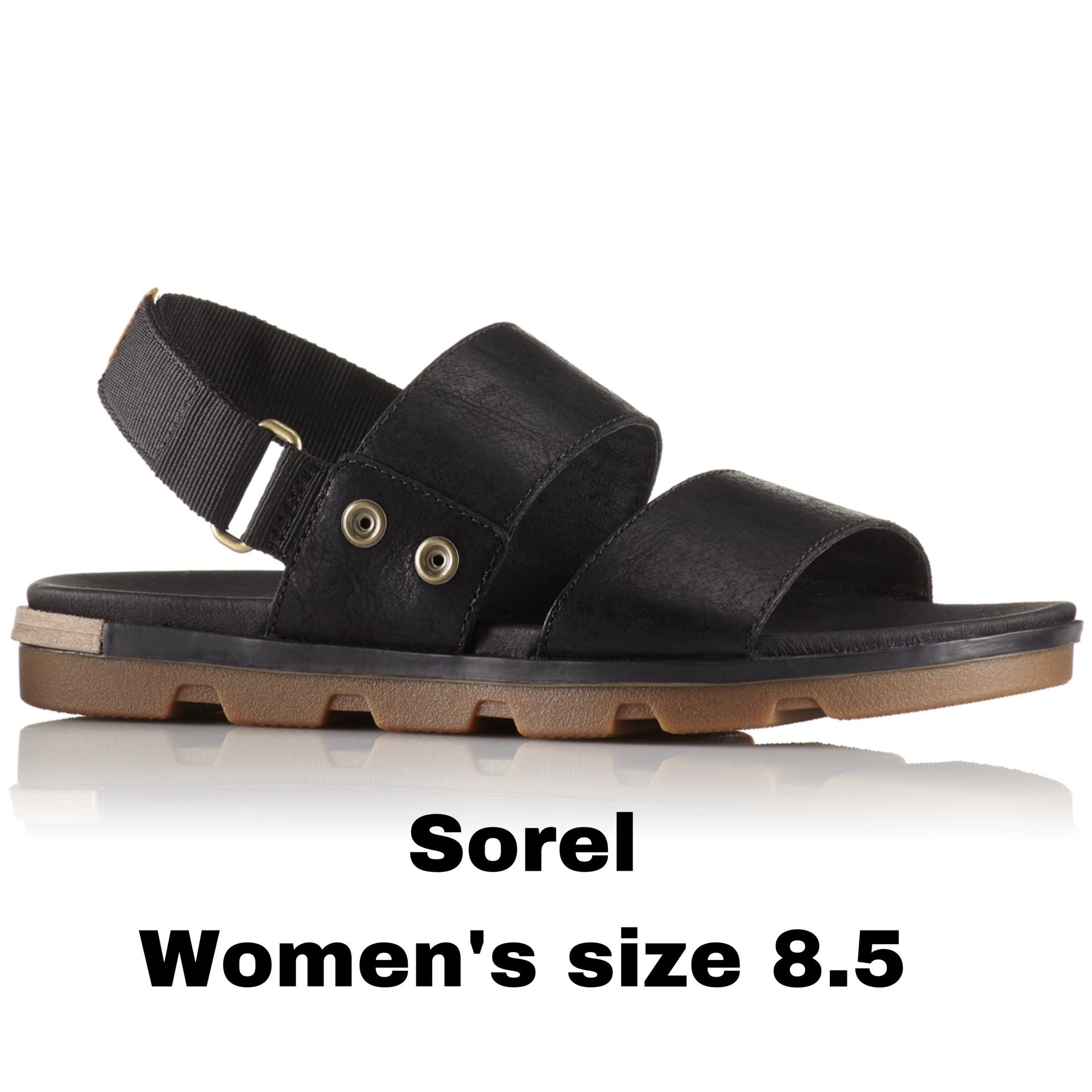 Black Leather Sorel Sandals