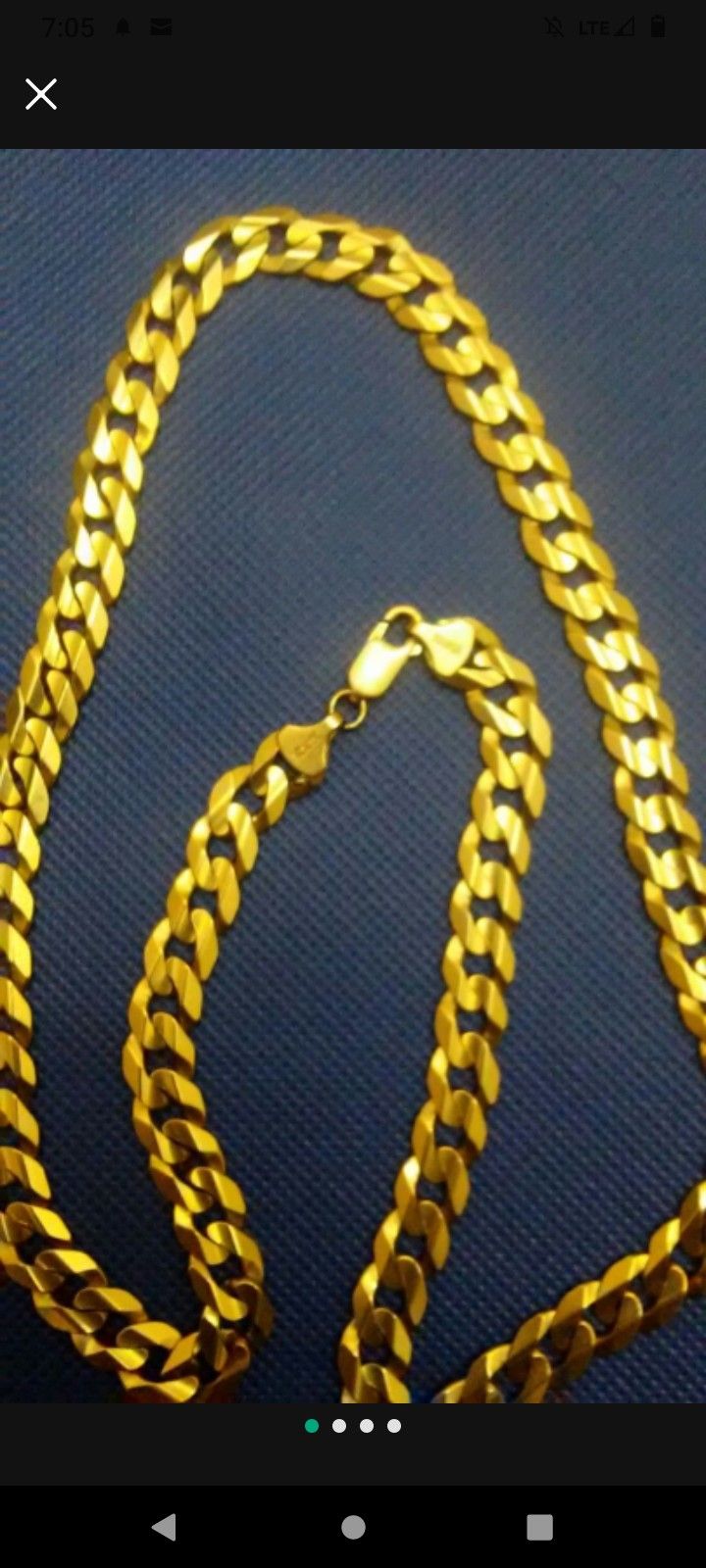 10k Midas " Turkey. Curb Link Gold Necklace .22"