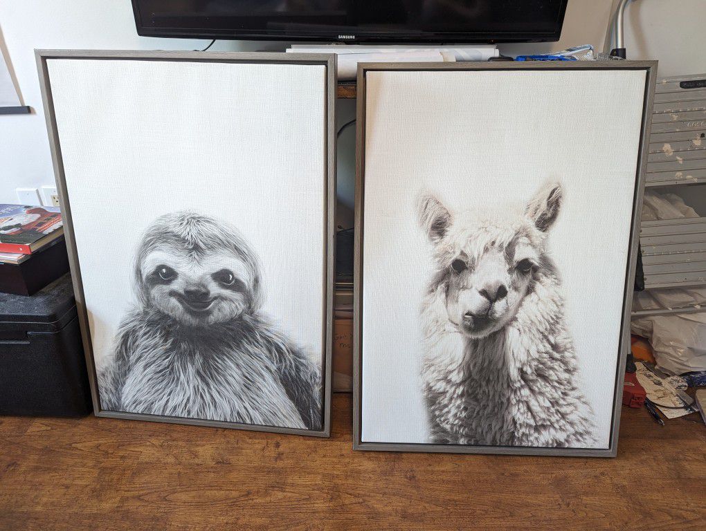 23x33 sloth and alpaca art