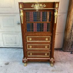 ANTIQUE EMPIRE STYLE BRASS SECRETARY DESK 