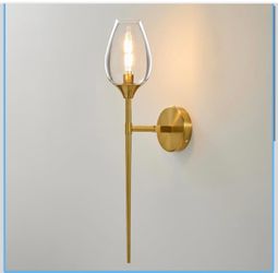 Brand new in box Single Modern Gold Glass Wall Sconce Light with Flower Shade