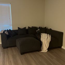 Charcoal couches , L Shape With Pillows Included