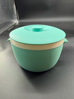 Vintage Turquoise Bolero Therm-O-Ware Ice Bucket/Bowl with Lid