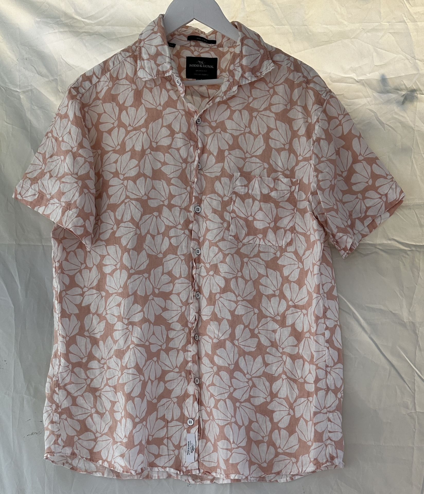 Rodd & Gunn 100% Linen Floral Peach Men’s Shirt