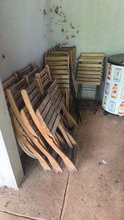 Wood chairs, and tables
