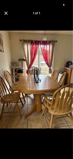 Kitchen table and dish shelf