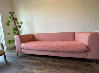 Crate & Barrel Claire Modern Sofa w/ Gold Metal Legs
