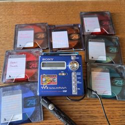 Sony MZ-N707 MiniDisc Portable MD BLUE Walkman Player .Tested Read Desc