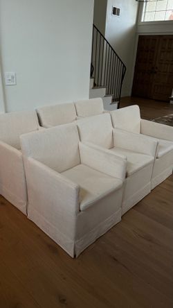 Set of 6 slipcover dining chairs