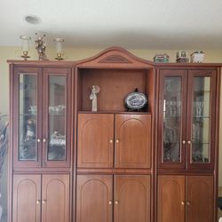 Large Storage Cabinet Glass Doors Vintage Wood  | Mueble Multiuso Grande Con Puertas De Vidrio Y Madera Vintage