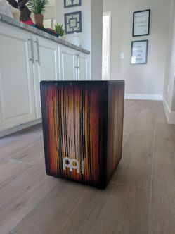 Meinl Percussion Headliner Series String Cajon in the Amber Tiger Stripe finish