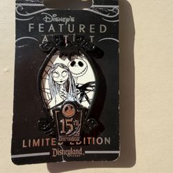 2008 DISNEY Pin DLR Nightmare 15th Anniversary Jack Sally Frame Artist LE 1500