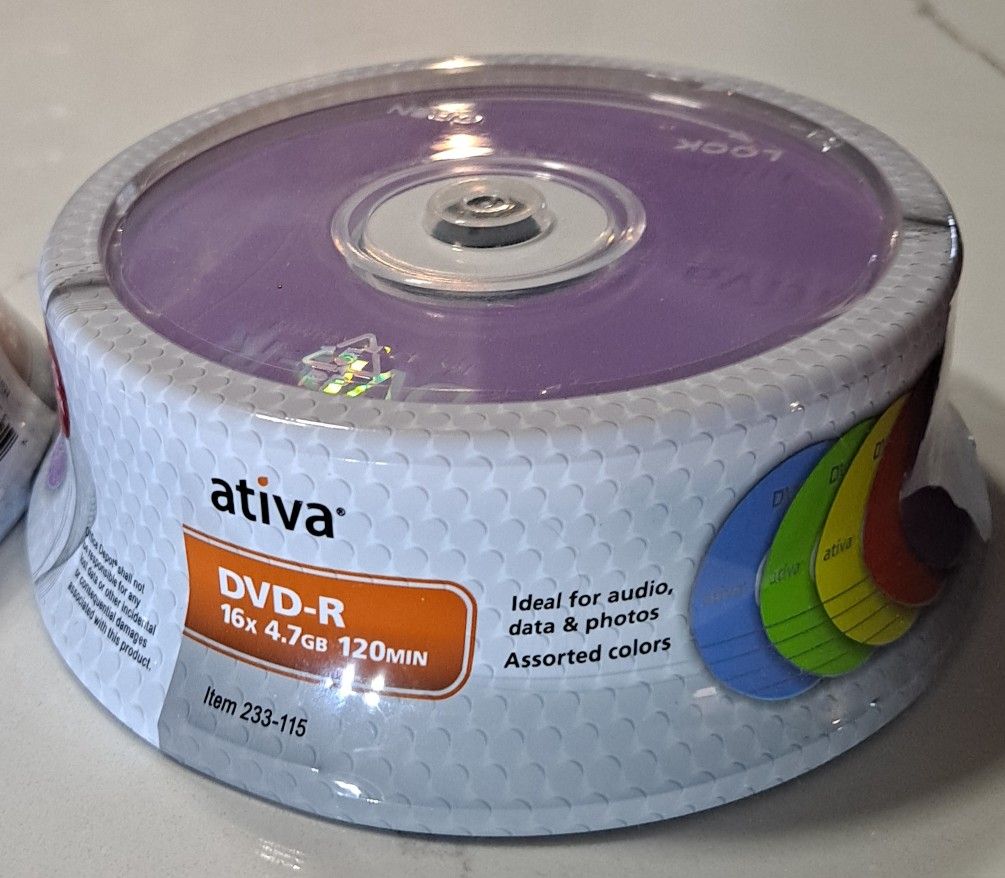 DVD Blank Disc's- Ativa Brand - 2 Packs 25 Per Pack