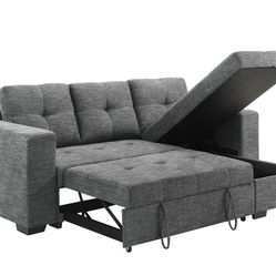 Expandable Fabric Sectional Sofa With Storage!